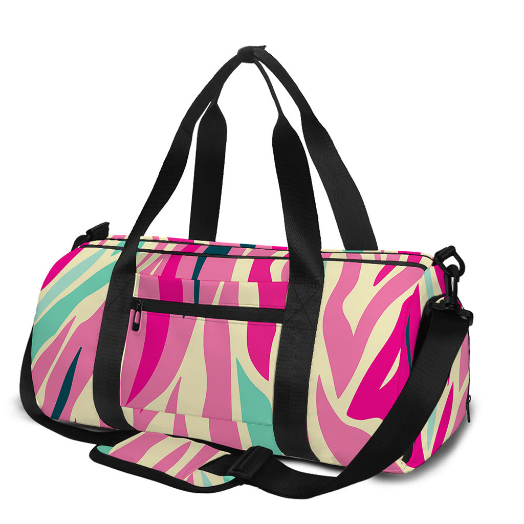 Pastel Zebra Pattern Print Gym Bag