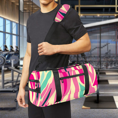 Pastel Zebra Pattern Print Gym Bag