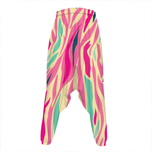 Pastel Zebra Pattern Print Hammer Pants