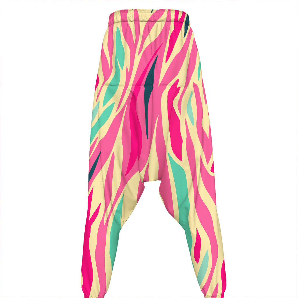 Pastel Zebra Pattern Print Hammer Pants
