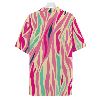 Pastel Zebra Pattern Print Hawaiian Shirt