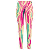 Pastel Zebra Pattern Print High-Waisted Pocket Leggings