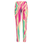 Pastel Zebra Pattern Print High-Waisted Pocket Leggings