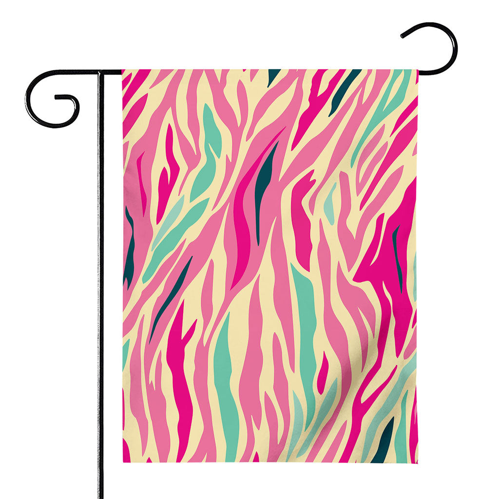 Pastel Zebra Pattern Print House Flag