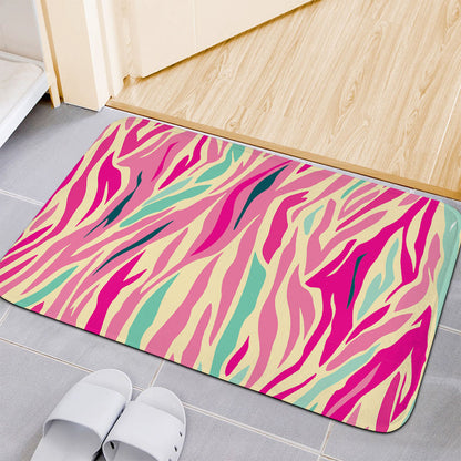Pastel Zebra Pattern Print Indoor Door Mat