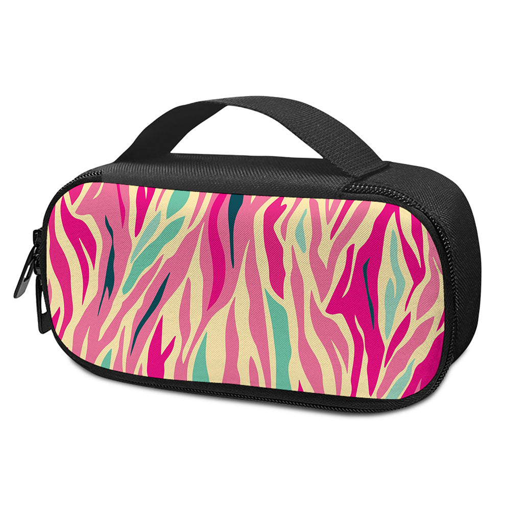 Pastel Zebra Pattern Print Insulin Cooler Travel Case