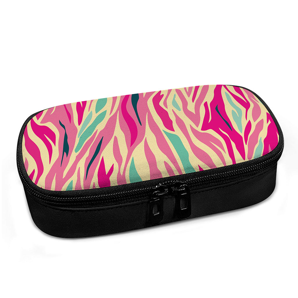 Pastel Zebra Pattern Print Insulin Cooler Travel Case
