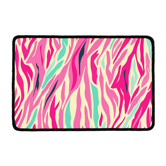 Pastel Zebra Pattern Print Kitchen Mat