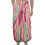 Pastel Zebra Pattern Print Lantern Pants