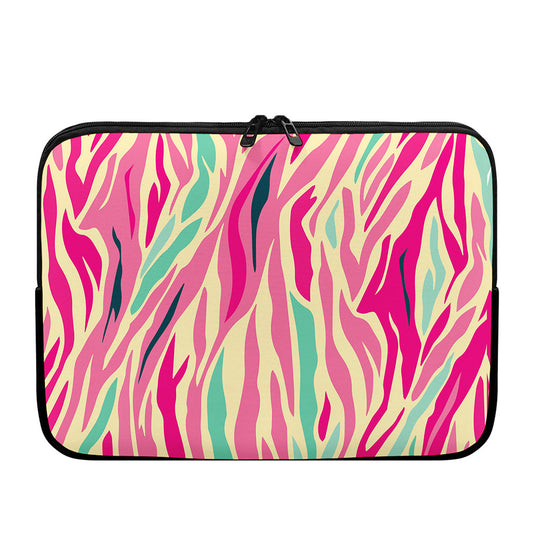 Pastel Zebra Pattern Print Laptop Sleeve