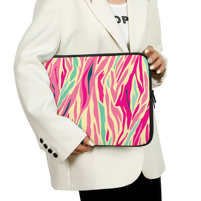 Pastel Zebra Pattern Print Laptop Sleeve