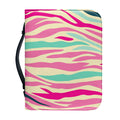Pastel Zebra Pattern Print Leather Bible Cover