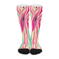 Pastel Zebra Pattern Print Long Socks