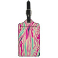 Pastel Zebra Pattern Print Luggage Tag