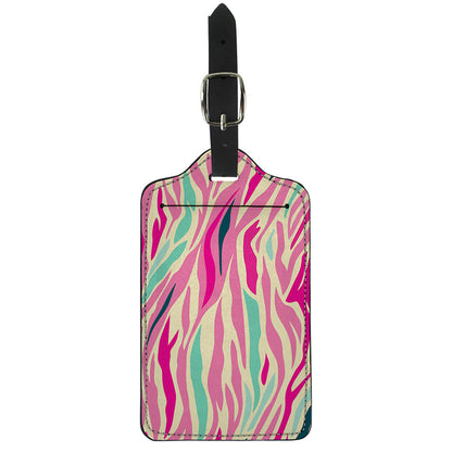 Pastel Zebra Pattern Print Luggage Tag