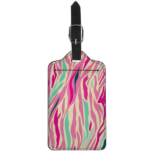Pastel Zebra Pattern Print Luggage Tag