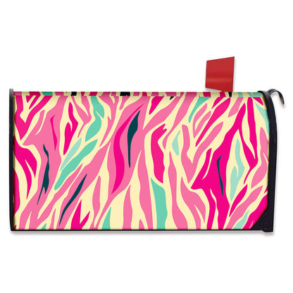 Pastel Zebra Pattern Print Mailbox Cover