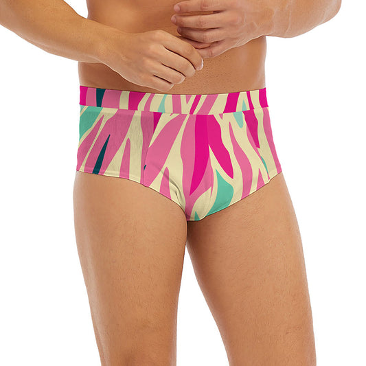 Pastel Zebra Pattern Print Men's Briefs