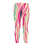 Pastel Zebra Pattern Print Men's leggings