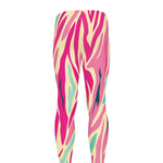 Pastel Zebra Pattern Print Men's leggings