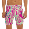 Pastel Zebra Pattern Print Men's Long Boxer Briefs