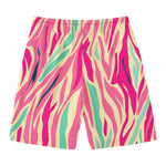 Pastel Zebra Pattern Print Men's Swim Trunks