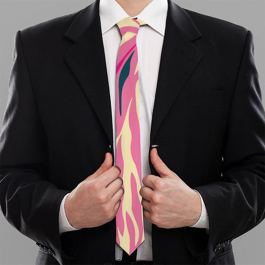 Pastel Zebra Pattern Print Necktie