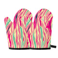 Pastel Zebra Pattern Print Oven Mitts