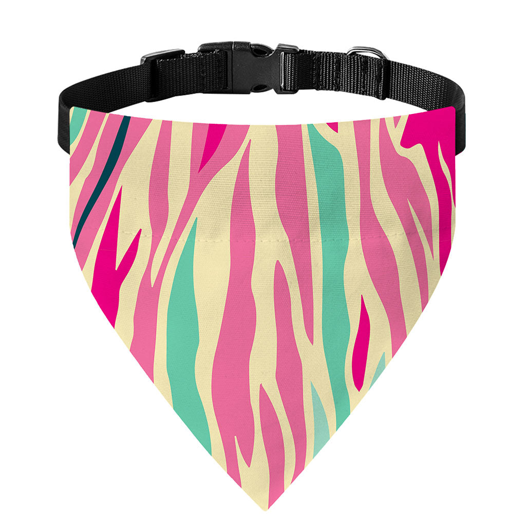 Pastel Zebra Pattern Print Over The Collar Dog Bandana