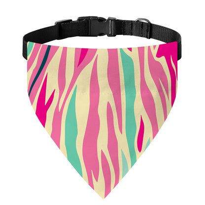 Pastel Zebra Pattern Print Over The Collar Dog Bandana