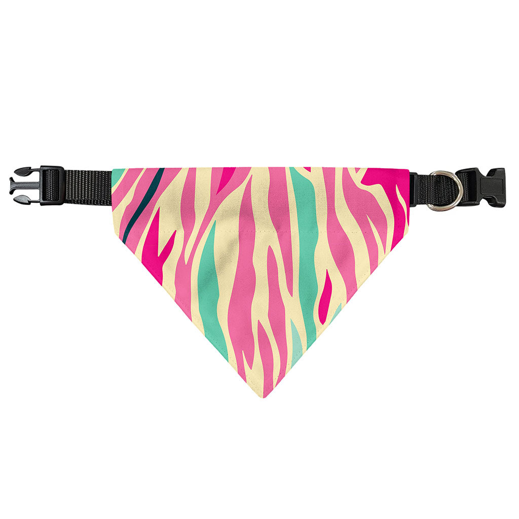 Pastel Zebra Pattern Print Over The Collar Dog Bandana