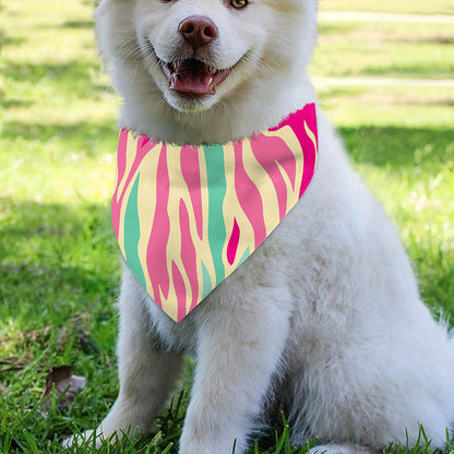 Pastel Zebra Pattern Print Over The Collar Dog Bandana