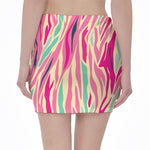 Pastel Zebra Pattern Print Pencil Mini Skirt