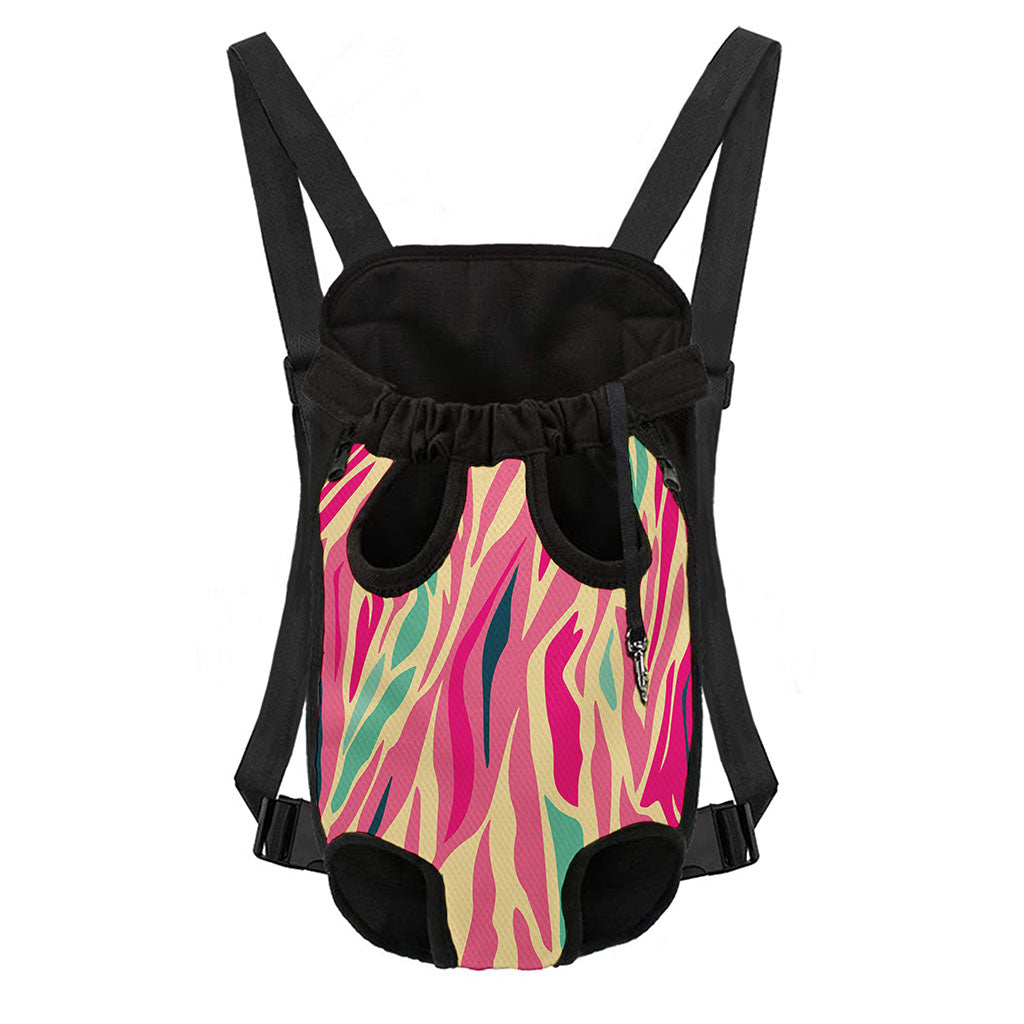 Pastel Zebra Pattern Print Pet Carrier Backpack