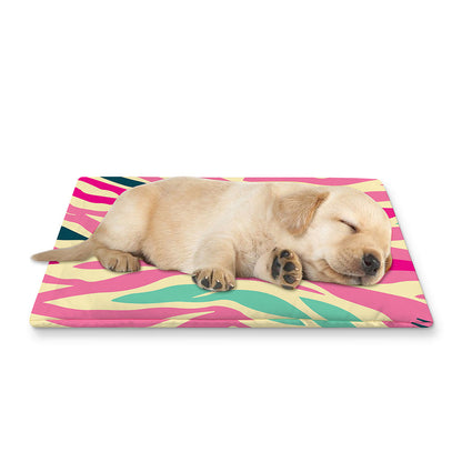 Pastel Zebra Pattern Print Pet Cooling Mat Cover