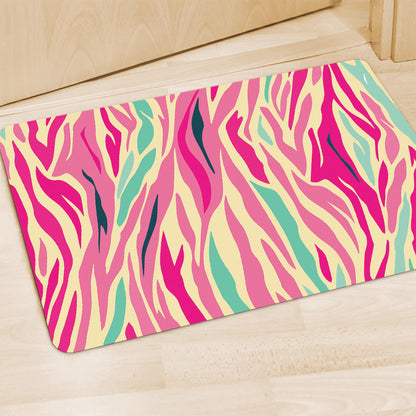 Pastel Zebra Pattern Print Polyester Doormat