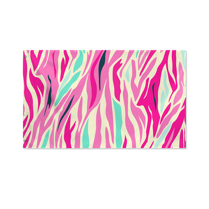 Pastel Zebra Pattern Print Polyester Flag