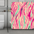 Pastel Zebra Pattern Print Polyester Shower Curtain