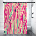 Pastel Zebra Pattern Print Premium Shower Curtain