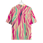Pastel Zebra Pattern Print Rayon Hawaiian Shirt