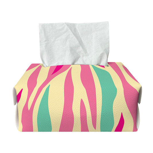 Pastel Zebra Pattern Print Rectangle Tissue Box Cover