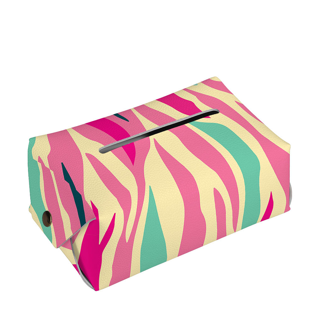 Pastel Zebra Pattern Print Rectangle Tissue Box Cover