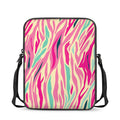 Pastel Zebra Pattern Print Rectangular Crossbody Bag