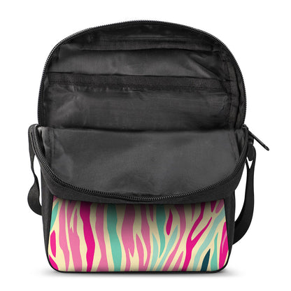 Pastel Zebra Pattern Print Rectangular Crossbody Bag
