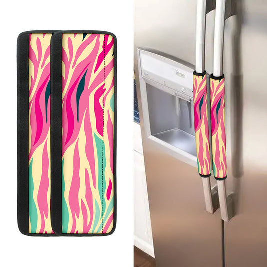 Pastel Zebra Pattern Print Refrigerator Handle Covers