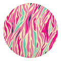 Pastel Zebra Pattern Print Round Blanket
