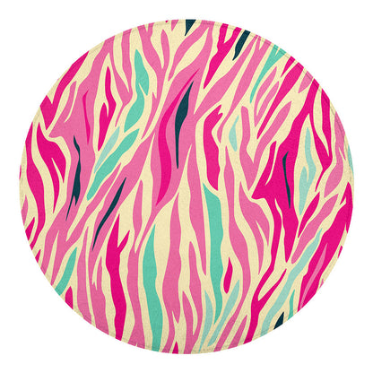 Pastel Zebra Pattern Print Round Blanket