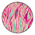 Pastel Zebra Pattern Print Round Floor Mat