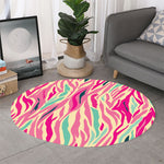Pastel Zebra Pattern Print Round Rug