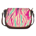 Pastel Zebra Pattern Print Saddle Bag